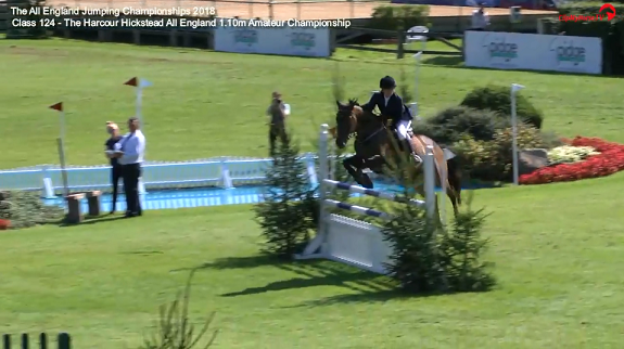 Sophie Ashton-Rickardt winning the Harcour Hickstead All England 1.10m Amateur Championship